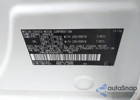 2017 Toyota Rav4 Hybrid Limited z USA, uszkodzony, nr VIN JTMDJREV5HD088751